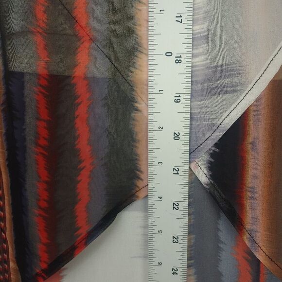 Maurices Womens Skirt High Low Sheer Sz Med Stripes Lined - Picture 5 of 9